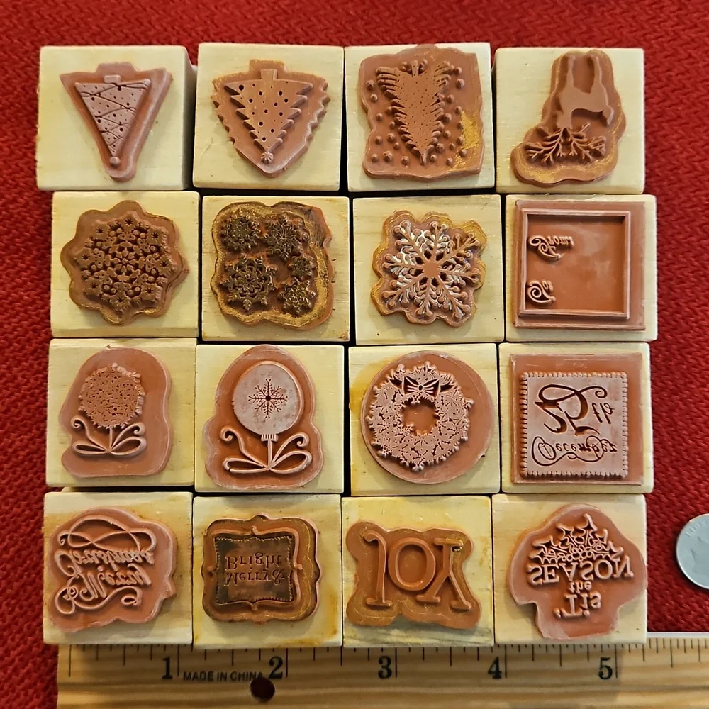 Recollections 16 Piece rubber stamp set Christmas New and gently used Cardmaking - Picture 3 of 7